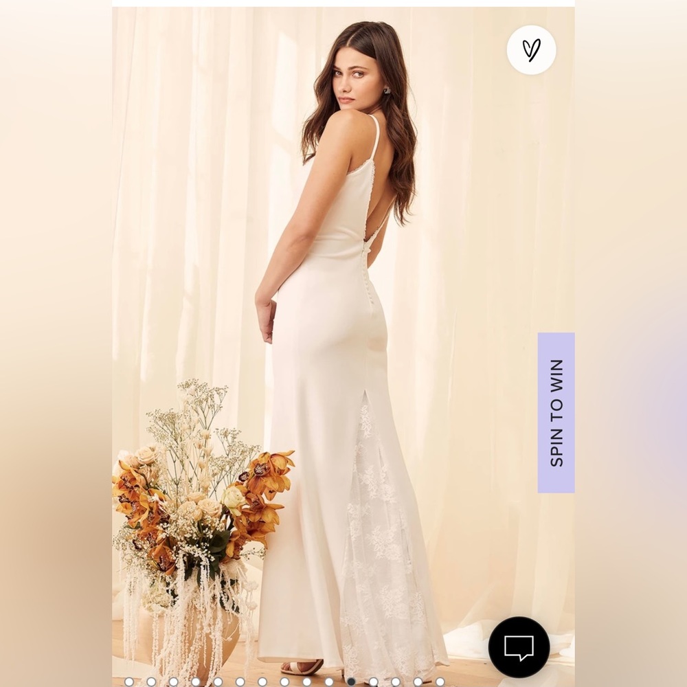 Lulus Taliana White Lace Button Back Maxi Dress